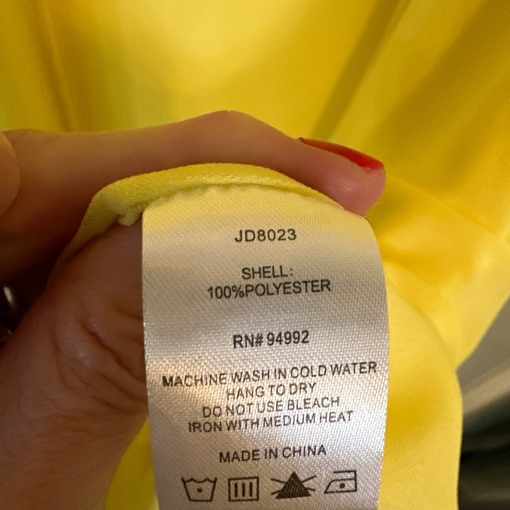 P. LUCA MILANO YELLOW V-NECK W/TIE RUFFLE MIDI‎  DRESS~ SIZE SMALL CLASSY - Picture 5 of 9